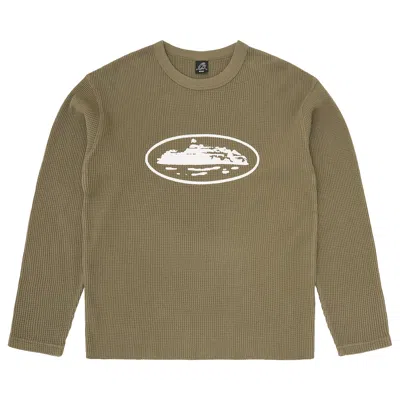Pre-owned Corteiz Island Waffle Thermal 'olive' | Green | Men's Size M