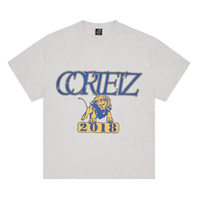 Pre-owned Corteiz Lion Boxy Heavyweight Tee 'light Heather' | Grey | Men's Size L In Gray
