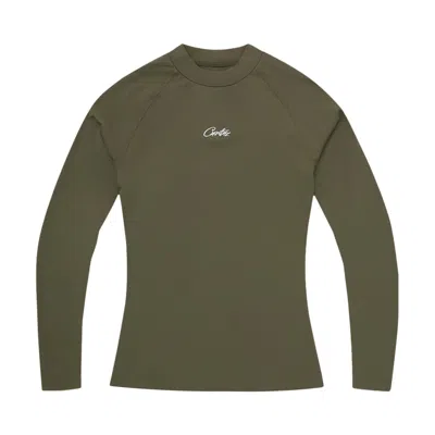 Pre-owned Corteiz Litework Compression Top 'olive' | Green | Men's Size M