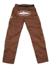 Corteiz Logo-detail Cargo Trousers In Brown