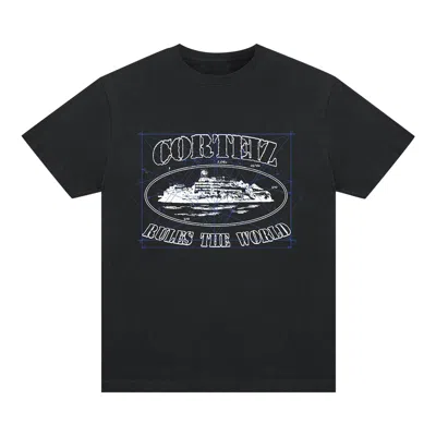 Pre-owned Corteiz Math Alcatraz Tee 'black'