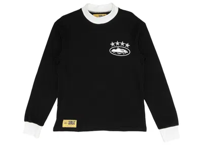 Pre-owned Corteiz Men's  4starz Alcatraz Waffle Longsleeve Shirt In Black