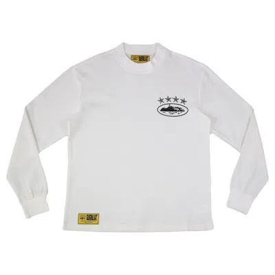 Pre-owned Corteiz Men's  4starz Alcatraz Waffle Longsleeve Shirt In White