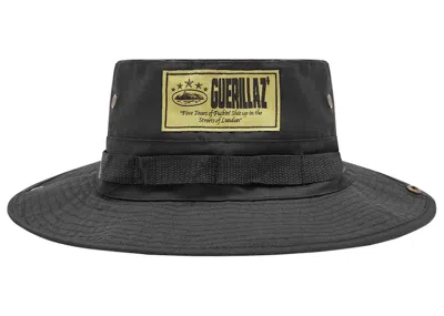 Pre-owned Corteiz Men's  5 Starz Guerillaz Bucket Hat In Black
