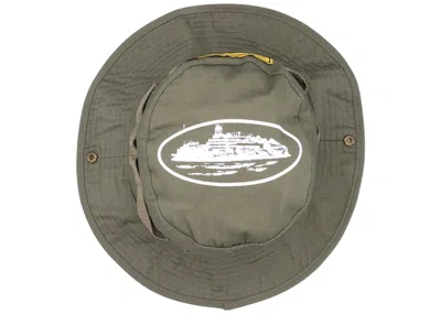 Pre-owned Corteiz Men's  Alcatraz Bucket Hat In Khaki Green