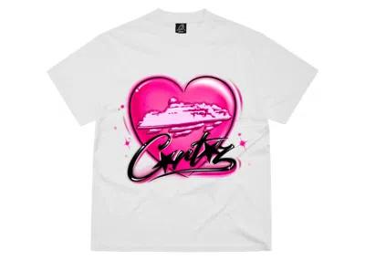 Pre-owned Corteiz Men's  Alcatraz Heart Tee Shirt In White