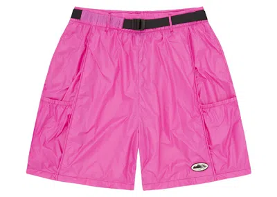 Pre-owned Corteiz Men's  Alcatraz Nylon Patch Shorts In Hot Pink