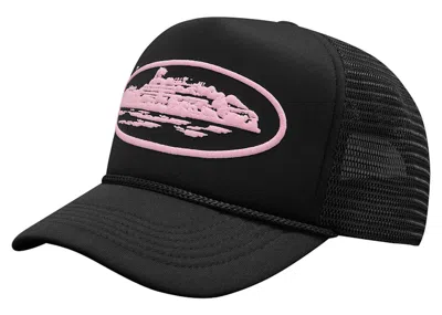 Pre-owned Corteiz Men's  Alcatraz Premium Trucker Hat In Black/pink