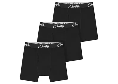 Pre-owned Corteiz Men's  Allstarz Boxers (3 Pack) In Black