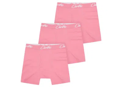 Pre-owned Corteiz Men's  Allstarz Boxers (3 Pack) In Pink