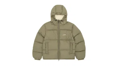 Pre-owned Corteiz Men's  Bolo Down Jacket In Olive In Green