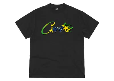Pre-owned Corteiz Men's  Brasil Tee Shirt In Black