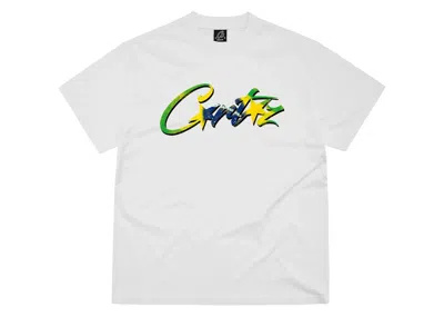 Pre-owned Corteiz Men's  Brasil Tee Shirt In White