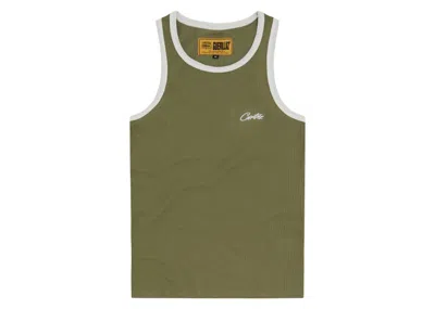 Pre-owned Corteiz Men's  Contrast Allstarz Tank Top In Khaki In Brown