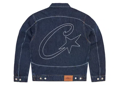Pre-owned Corteiz Men's  Cstar Stitchdown Denim Jacket In Dark Wash