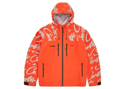 Pre-owned Corteiz Men's  Elitework Waterproof Shell Jacket In Orange