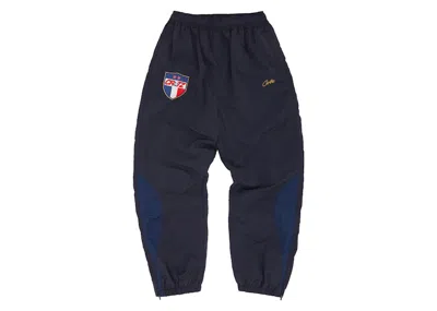 Pre-owned Corteiz Men's  Francais Shuku Pant In Navy Blue/white In Multi