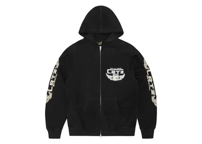Pre-owned Corteiz Men's  Gasolina Double Zip Hoodie In Black