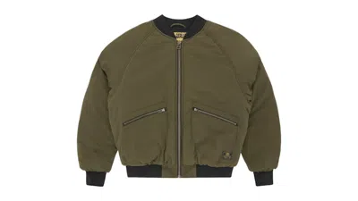 Pre-owned Corteiz Men's  Guerillaz Heavy Duty Bomber In Olive In Green