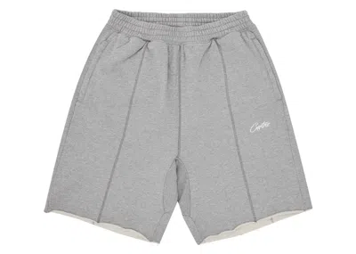 Pre-owned Corteiz Men's  Hmp Raw Hem Shorts In Heather Grey