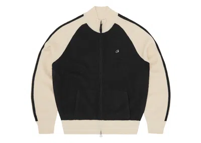 Pre-owned Corteiz Men's  Knit V2 Zip Up In Black/cream