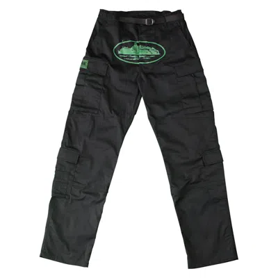 Pre-owned Corteiz Men's  Mula Guerillaz Cargos In Black/green In Multi