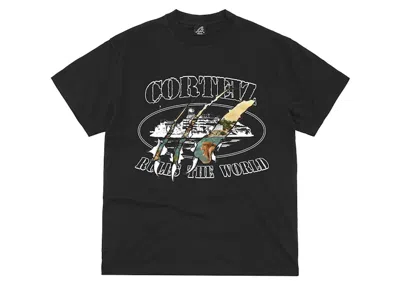 Pre-owned Corteiz Men's  Narnia Rip Tee Shirt In Black