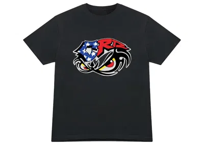 Pre-owned Corteiz Men's  Nuh Fear Tee Shirt In Black