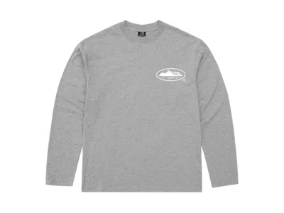 Pre-owned Corteiz Men's  Og Island Long Sleeve Tee Shirt In Grey In Gray