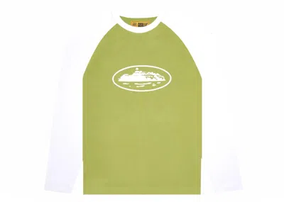 Pre-owned Corteiz Men's  Raglan Long Sleeve Tee Shirt In Sage Green