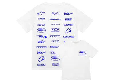 Pre-owned Corteiz Men's  Rally Vinylz Tee Shirt In White