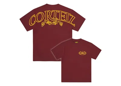 Pre-owned Corteiz Men's  Royale Heavyweight Tee Shirt In Burgundy