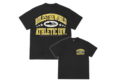 Pre-owned Corteiz Men's  Rtw Athletic Division Tee Shirt In Black