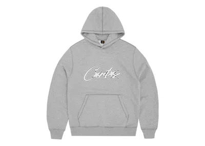 Pre-owned Corteiz Men's  Satin Allstarz Applique Hoodie In Grey In Gray