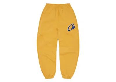 Pre-owned Corteiz Men's  Satin C Star Appliqué Bottoms In Mustard