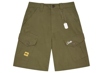 Pre-owned Corteiz Men's  Storm Cargo Shorts In Khaki In Brown