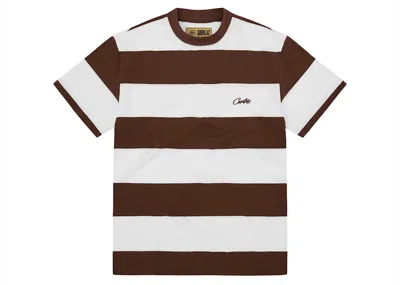 Pre-owned Corteiz Men's  Striped T-shirt In Brown