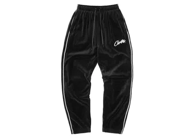 Pre-owned Corteiz Men's  Vvs Velour Bottoms In Black