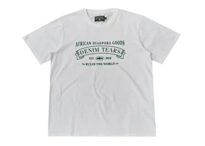Pre-owned Corteiz Men's  X Denim Tears Logo Tee Shirt In White