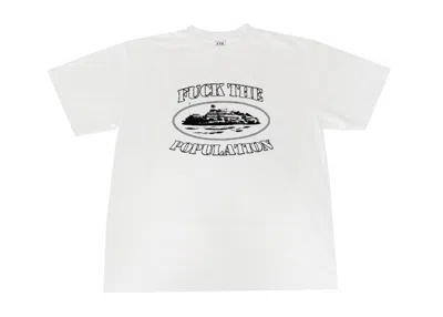 Pre-owned Corteiz Men's  X Ftp Alcatraz Tee Shirt In White