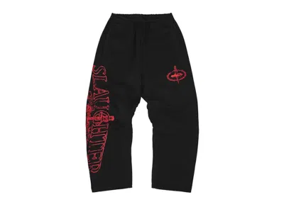 Pre-owned Corteiz Men's  X Slaughter Gang 21 Savage Sweatpants In Black