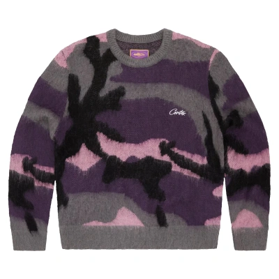 Pre-owned Corteiz Mohair Knit Sweater 'sakura Camo' In Multi-color