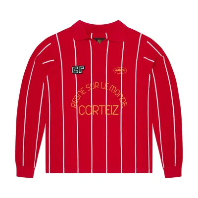 Pre-owned Corteiz Monde Knit Long-sleeve Jersey 'red' | Men's Size M