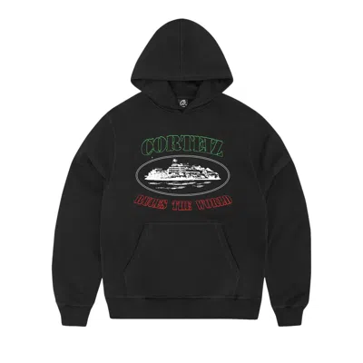 Pre-owned Corteiz Og Alcatraz Italia Hoodie 'black' | Men's Size Xl
