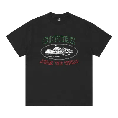 Pre-owned Corteiz Og Alcatraz Italia Tee 'black' | Men's Size L