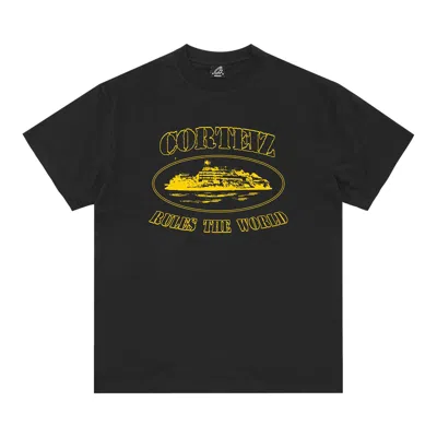 Pre-owned Corteiz Og Alcatraz Tee 'black/yellow' | Men's Size S