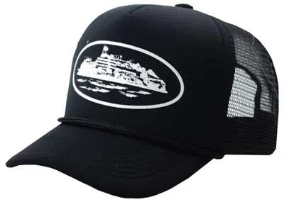 Pre-owned Corteiz Og Alcatraz Trucker Hat In 21 Black