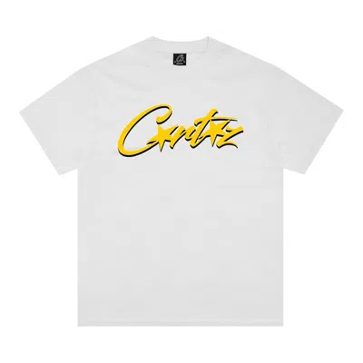 Pre-owned Corteiz Og Allstarz Tee *new Blank* 'white/yellow' | Men's Size L