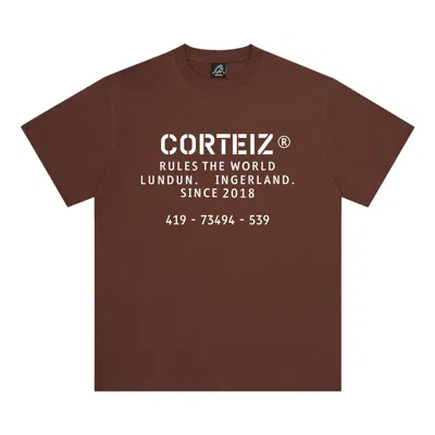 Pre-owned Corteiz Og Stencil Tee 'brown' | Men's Size M