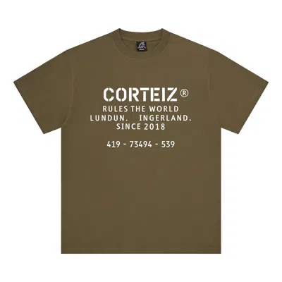 Pre-owned Corteiz Og Stencil Tee 'khaki' | Tan | Men's Size M In Brown